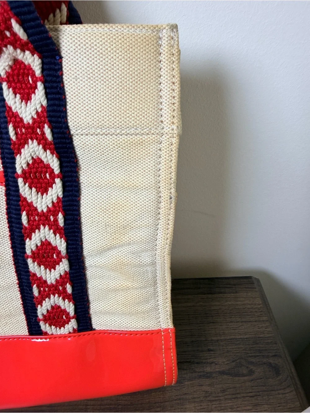 Tory Burch canvas bag with Spoiledchild Collagen, Beauty of Joseon, NARS, Stila